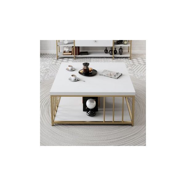 HANAH HOME Sto za dnevnu sobu Zenn White Gold - 173281
