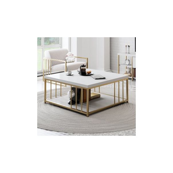 HANAH HOME Sto za dnevnu sobu Zenn White Gold - 173281