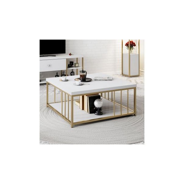 HANAH HOME Sto za dnevnu sobu Zenn White Gold - 173281