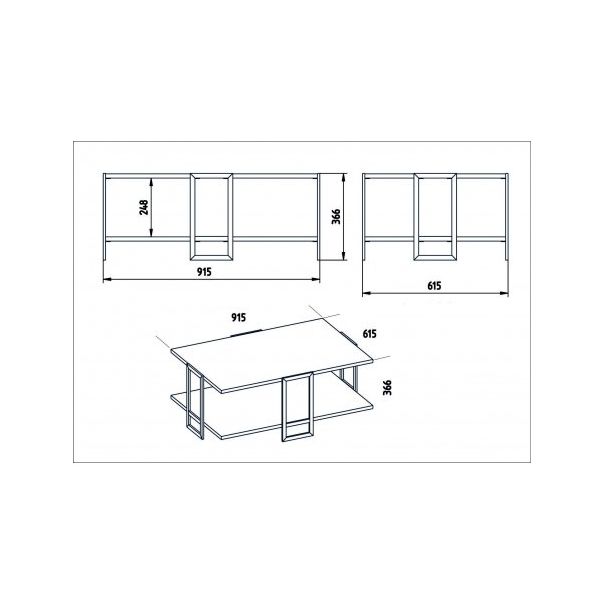 HANAH HOME Sto za dnevnu sobu Polka White - 173283