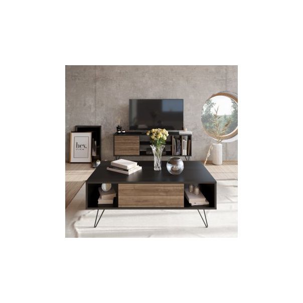 HANAH HOME Sto za dnevnu sobu Mistico Black Walnut - 173285