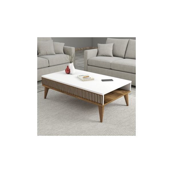 HANAH HOME Klub sto Milan, braon/bela - 173317