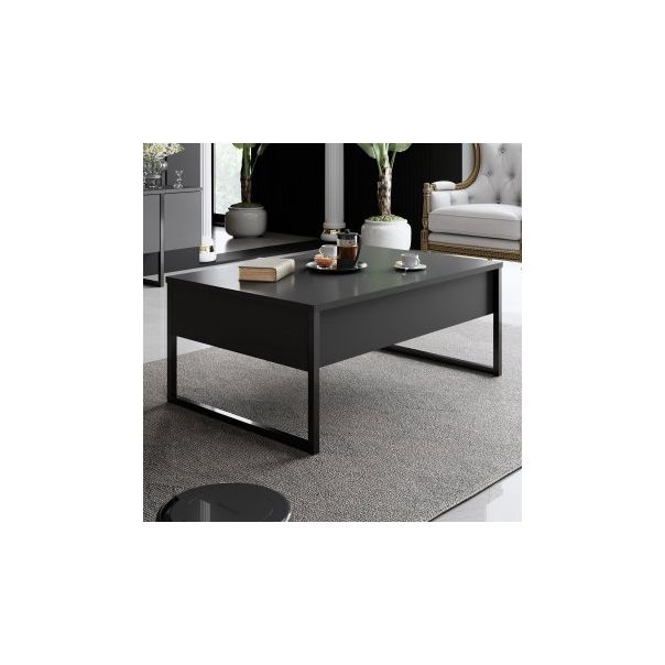 HANAH HOME Klub sto Luxe, antracit/crna - 173366