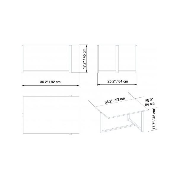 HANAH HOME Klub sto Merideths, mermerna/zlatna - 173371