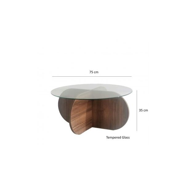 HANAH HOME Sto za dnevnu sobu Bubble Walnut - 173386