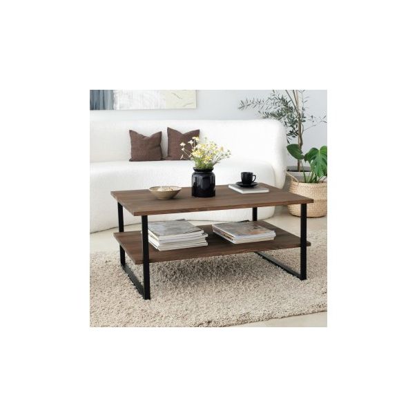 HANAH HOME Klub sto Neta, braon/crna - 173407