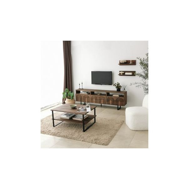HANAH HOME Klub sto Neta, braon/crna - 173407
