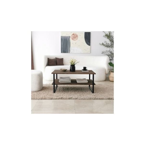 HANAH HOME Klub sto Neta, braon/crna - 173407