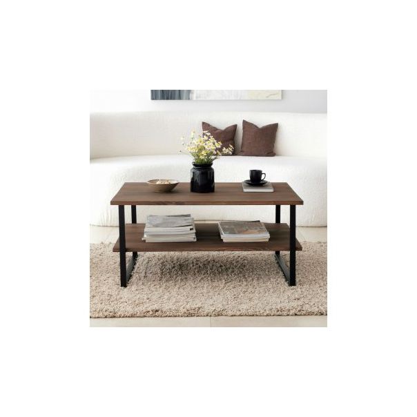 HANAH HOME Klub sto Neta, braon/crna - 173407