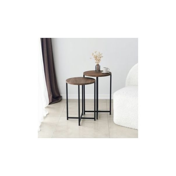 HANAH HOME Set klub stolova Neta, braon/crna - 173415