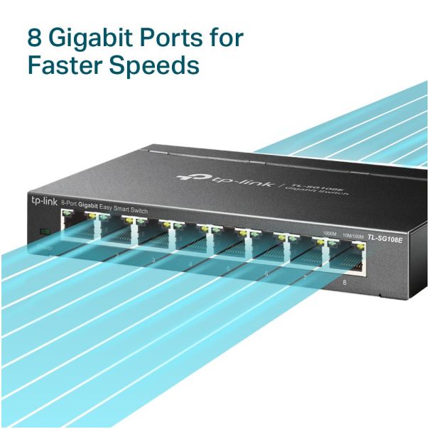 TP LINK LAN Switch TP-LINK TL-SG108E Gigabit 10/100/1000Mbps - 61804