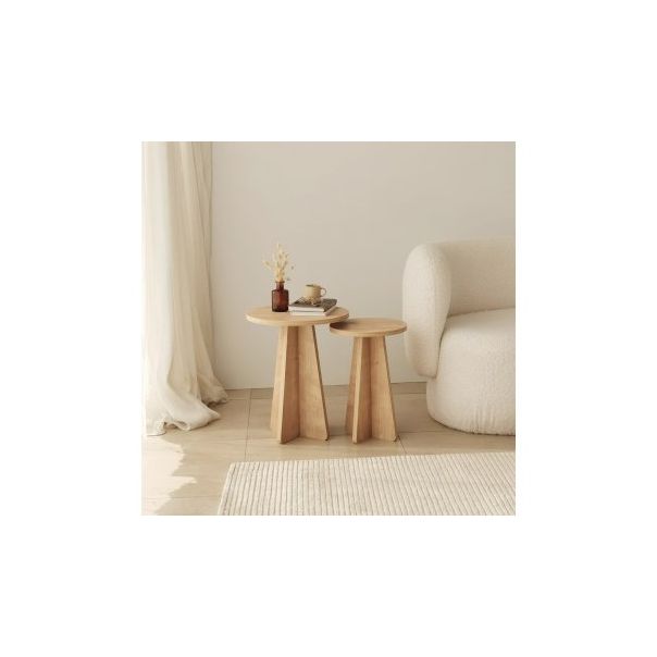 HANAH HOME Set klub stolova Mushroom, svetlobraon - 173559