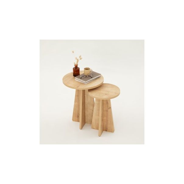 HANAH HOME Set klub stolova Mushroom, svetlobraon - 173559