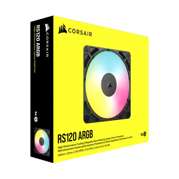 CORSAIR Kuler 120 mm RS120 ARGB single pack, crna - CO-9050180-WW