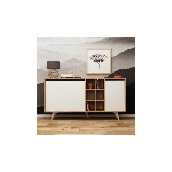 HANAH HOME Komoda Seria, braon/bela - 173959