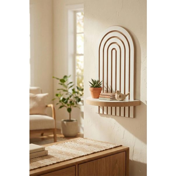 HANAH HOME Zidna polica Artmtkwll1, bela/braon - EP3056589
