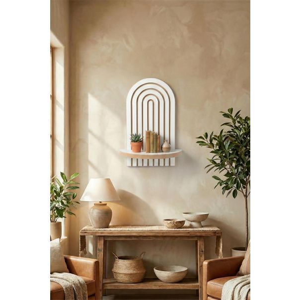 HANAH HOME Zidna polica Artmtkwll1, bela/braon - EP3056589