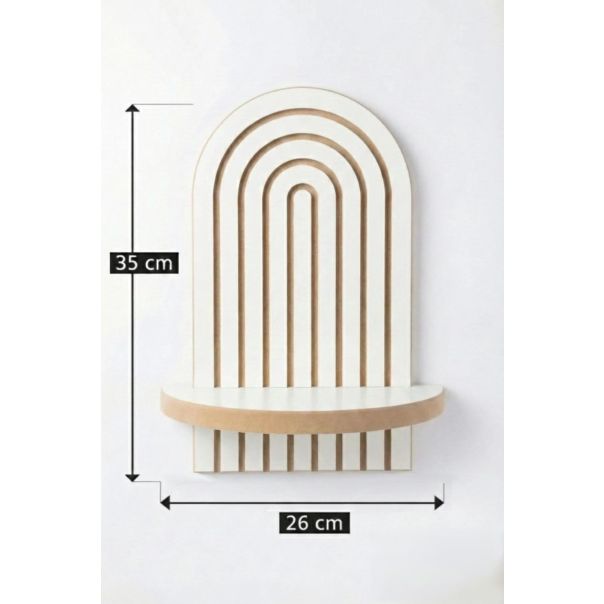 HANAH HOME Zidna polica Artmtkwll1, bela/braon - EP3056589