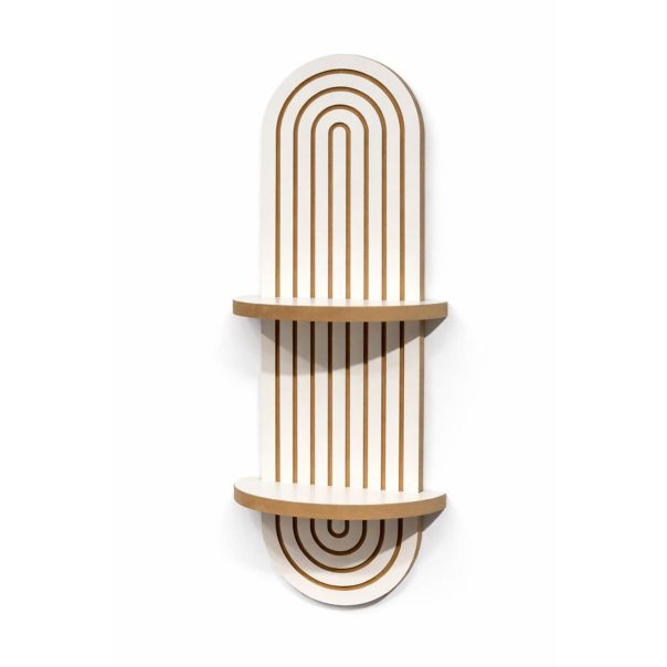 HANAH HOME Zidna polica Artmtkwll2, bela/braon - EP3056598