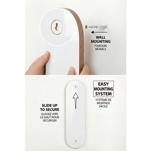 HANAH HOME Zidna polica Artmtkwll2, bela/braon - EP3056598