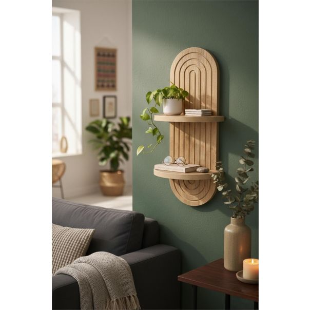 HANAH HOME Zidna polica Artmtkwll2, svetlobraon - EP3056601