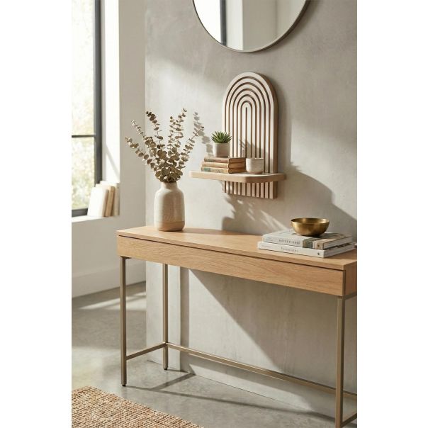 HANAH HOME Zidna polica Artmtkwll1D, bela/braon - EP3056607