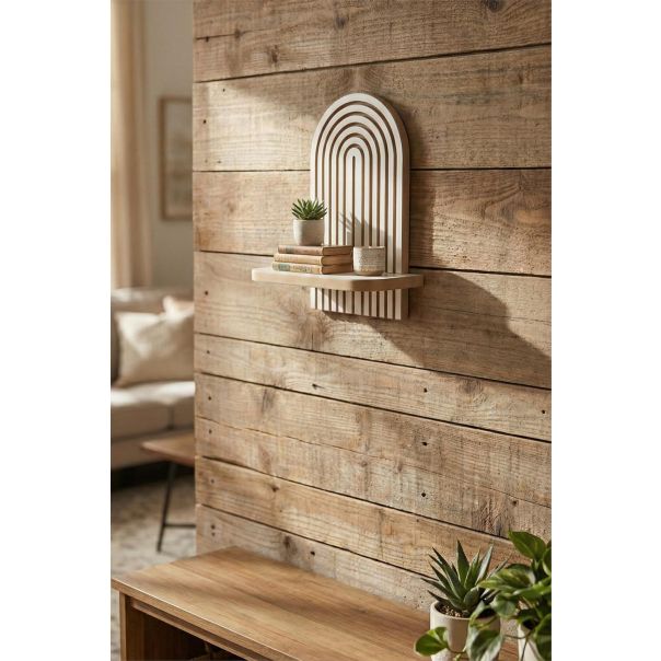HANAH HOME Zidna polica Artmtkwll1D, bela/braon - EP3056607