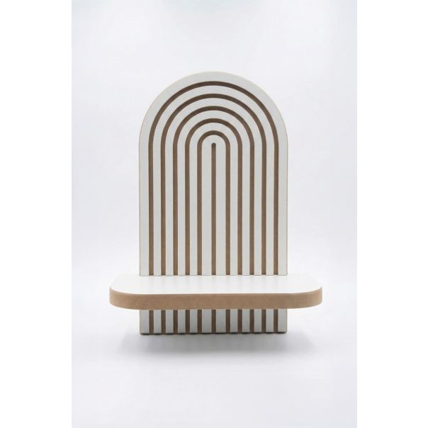 HANAH HOME Zidna polica Artmtkwll1D, bela/braon - EP3056607