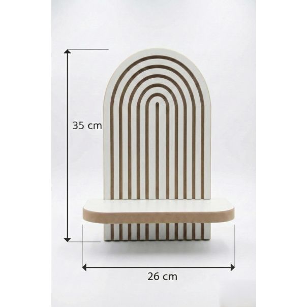 HANAH HOME Zidna polica Artmtkwll1D, bela/braon - EP3056607
