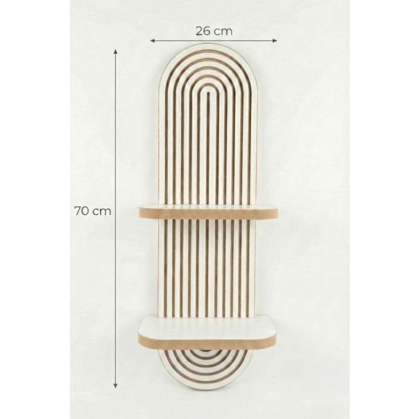 HANAH HOME Zidna polica Artmtkwll2D, bela/braon - EP3056616