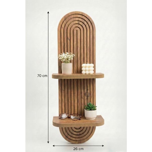 HANAH HOME Zidna polica Artmtkwll2D, svetlobraon - EP3056619