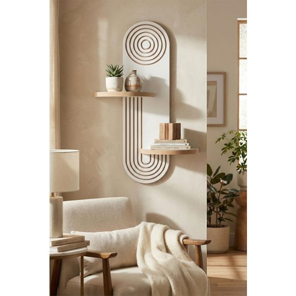 HANAH HOME Zidna polica Artmtkwll3, bela/braon - EP3056625