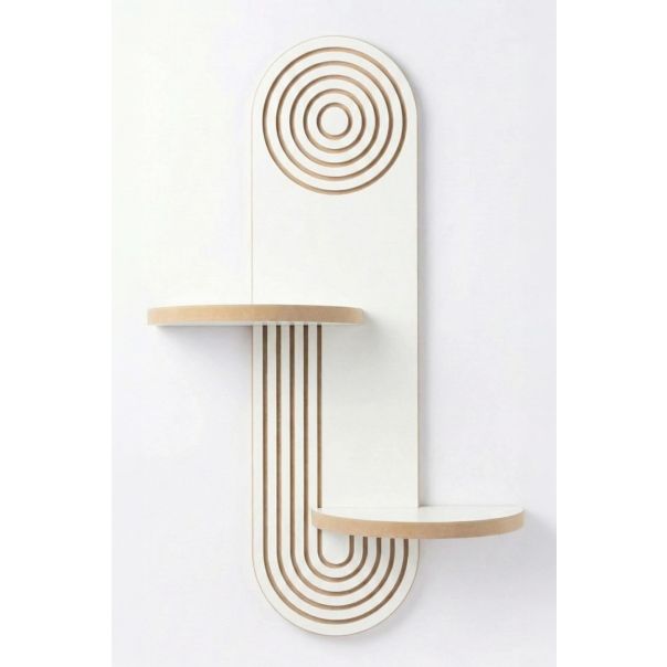 HANAH HOME Zidna polica Artmtkwll3, bela/braon - EP3056625