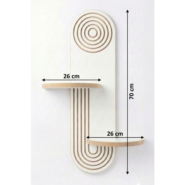 HANAH HOME Zidna polica Artmtkwll3, bela/braon - EP3056625