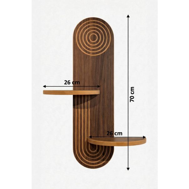 HANAH HOME Zidna polica Artmtkwll3, braon - EP3056631