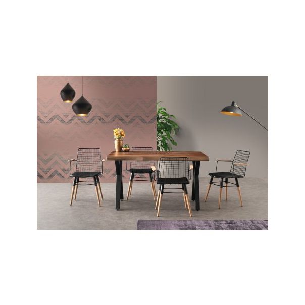 HANAH HOME Set trpezarijskih stolica 2/1 Trend 270, crna/braon - 174028