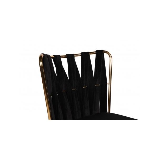 HANAH HOME Set trpezarijskih stolica 4/1 Kuşaklı-211, crna/zlatna - 174068-1