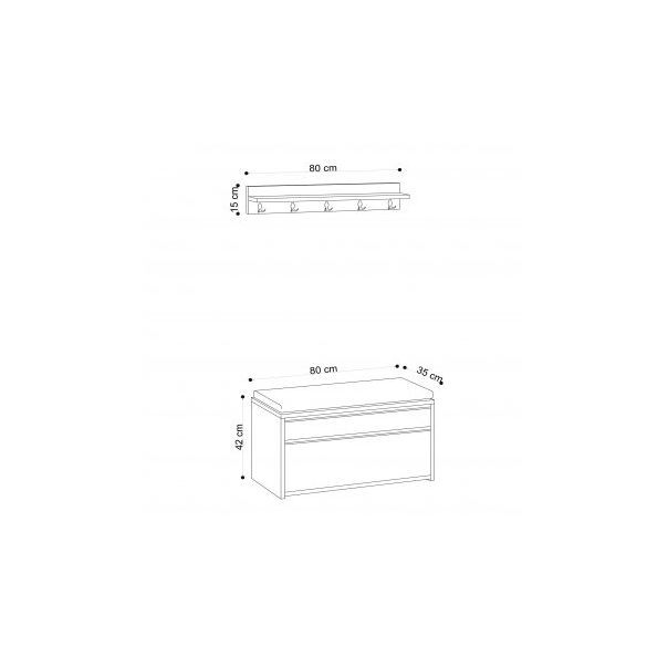 HANAH HOME Cipelarnik sa čivilukom Boby, svetlo braon - 174080-1