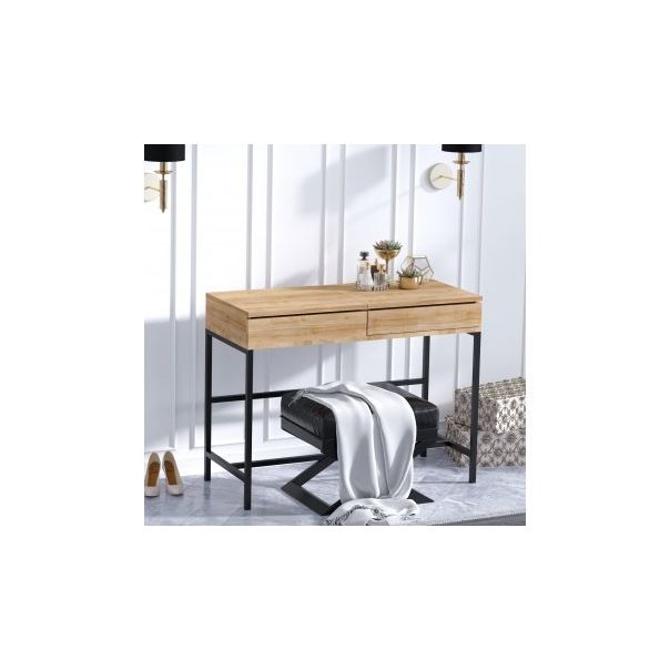 HANAH HOME Sto za šminkanje Linda, svetlo braon/crna - 174213