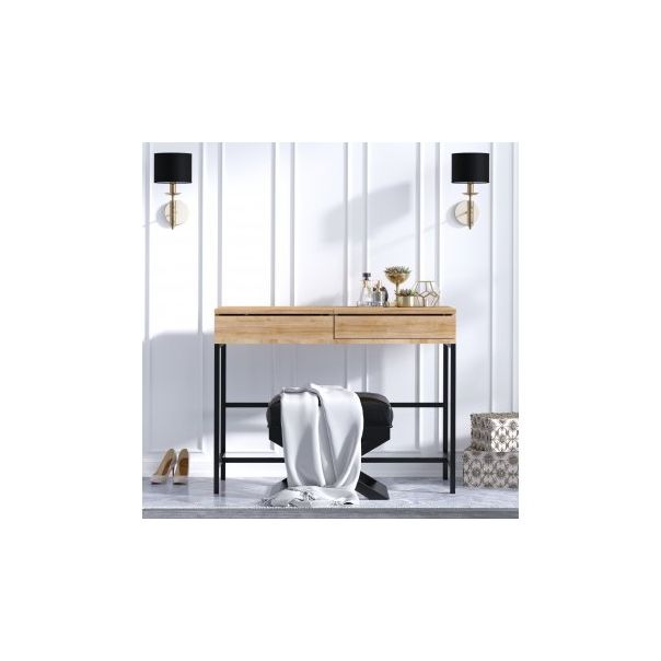 HANAH HOME Sto za šminkanje Linda, svetlo braon/crna - 174213