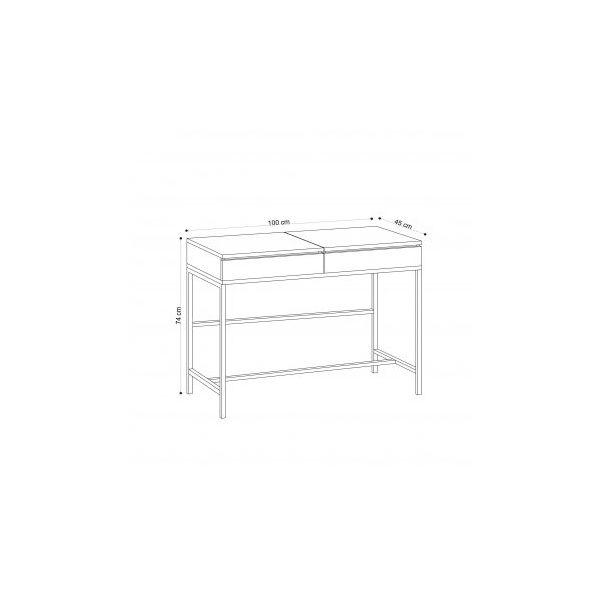 HANAH HOME Sto za šminkanje Linda, svetlo braon/crna - 174213