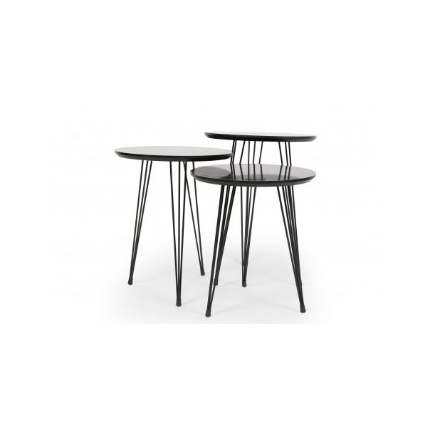 HANAH HOME Set klub stolova Siyah Mermer, crna - 174244