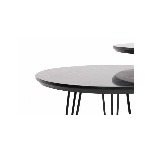 HANAH HOME Set klub stolova Siyah Mermer, crna - 174244