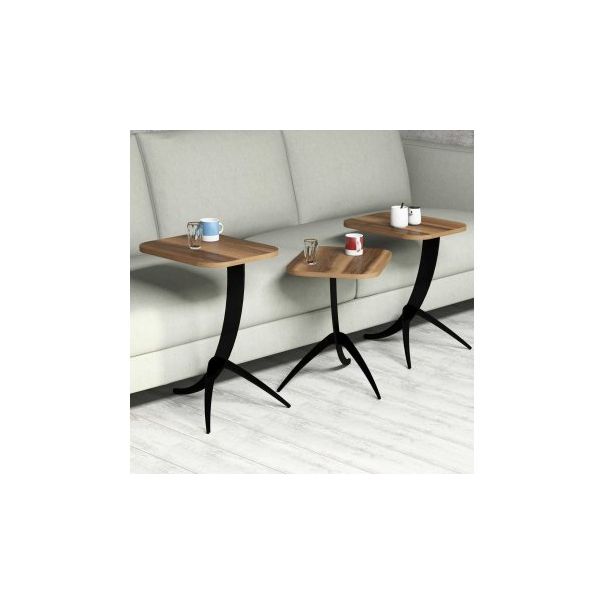 HANAH HOME Set pomoćnih stočića Pion, braon/crna - 174250