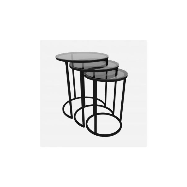 HANAH HOME Set klub stolova Alya, crna - 174255