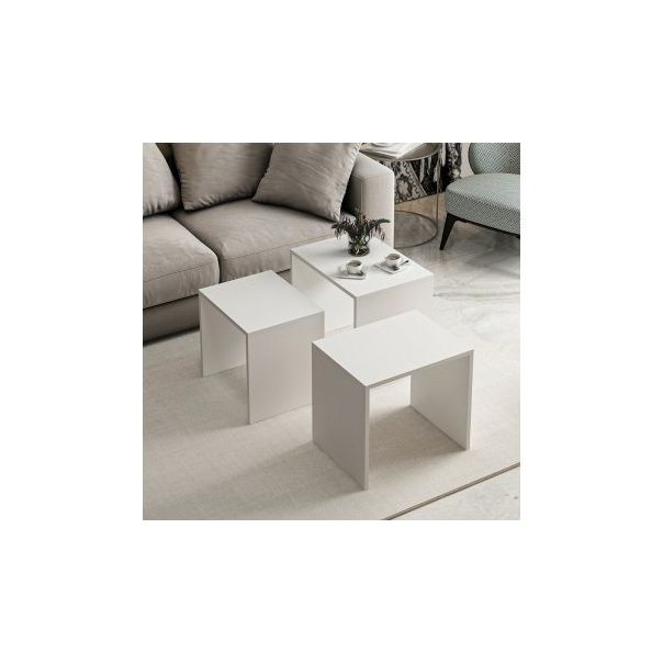 HANAH HOME Set klub stolova 3/1 Alya, bela - 174257