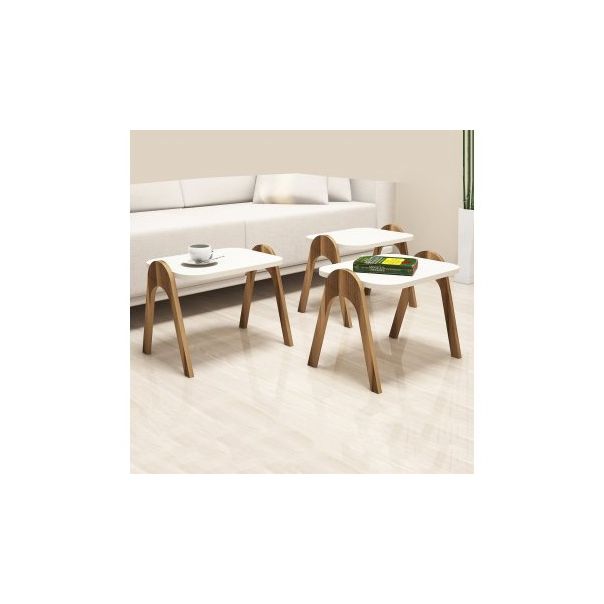 HANAH HOME Set pomoćnih stočića Paris, braon/krem - 174258