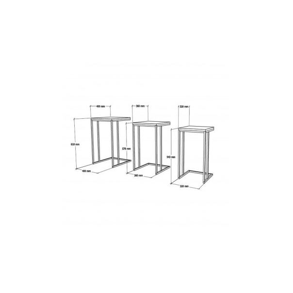 HANAH HOME Set stolova Stoli, braon/crna - 174260