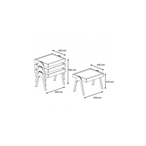 HANAH HOME Set pomoćnih stočića Roma, braon/bela - 174263