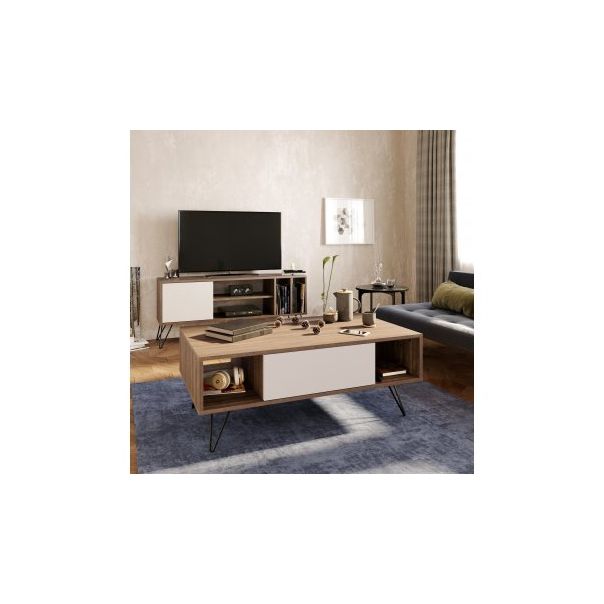 HANAH HOME Sto za dnevnu sobu Mistico Walnut White 2 - 174284